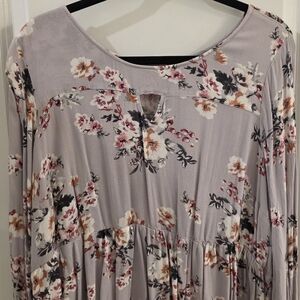 Torrid Floral Dress Top with Pink and Gray Tones